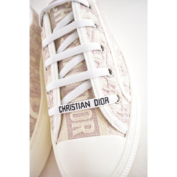 Dior Walk'N'Dior Powder Nude Pink Oblique Logo Flat Low Top Trainer Sneaker 40 - Picture 8 of 15